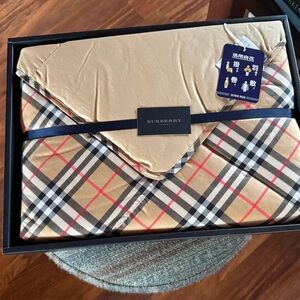 Burberry Beige and Black Plaid Accent